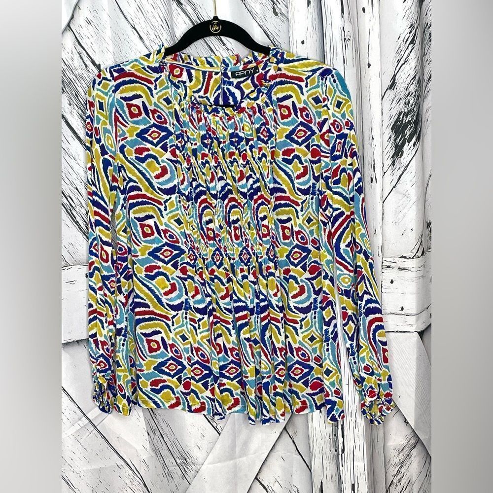 APNYāMulticolored Blouse Pleated FrontāS
